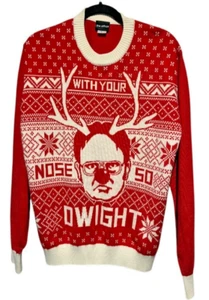 THE OFFICE Unisex size L "with your nose so dwight" ugly christmas sweater - Picture 1 of 4