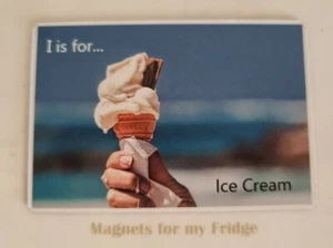 CHILDREN'S LEARNING ALPHABET 'I is for Ice Cream' FRIDGE MAGNET - M458 F - Bild 1 von 1
