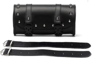 BORSA DA SELLA MOTO IN PELLE X FORCELLA X MANUBRIO CON 2 CINGHIE DI FISSAGGIO - Foto 1 di 7