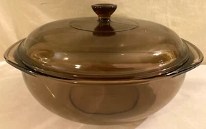 Casseruola rotonda Pyrex 024-2 litri con coperchio ambrato ottima - Foto 1 di 5
