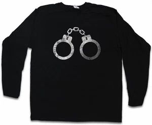 HANDSCHELLEN LANGARM T-SHIRT Criminal Gangster Polizei Manschetten Gefängnis Gefangener - Bild 1 von 1