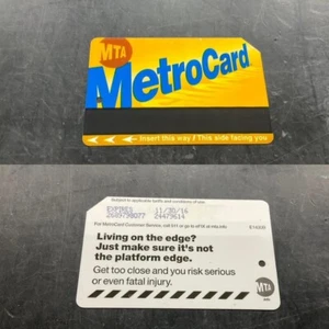 NEW YORK CITY MTA EXPIRED 2016 Subway METRO CARD "LIVING ON THE EDGE? " USED - Picture 1 of 1