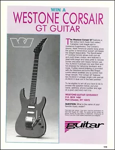 1988 Westone Corsair GT electric guitar series ad contest advertisement print - Picture 1 of 3