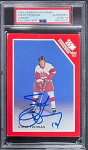 STEVE YZERMAN SIGNIERT 1983 CANADIAN NATIONAL JUNIOR ROOKIE KARTE PSA AUTO KLASSE 10 - Bild 1 von 2