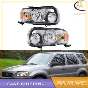 For Ford Escape 2005 2006 2007 Chrome Housing Left&Right Side Halogen Headlights - Picture 1 of 10