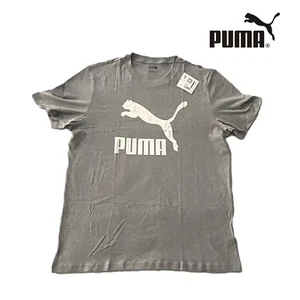 NEU MIT ETIKETT HERREN PUMA KLASSISCHES LOGO T-SHIRT lN GRAU GRÖSSE: LARGE - Bild 1 von 4