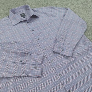Jos A Bank Dress Shirt Men's Extra Large Tailored Fit Performance Glen Check - Picture 1 of 9