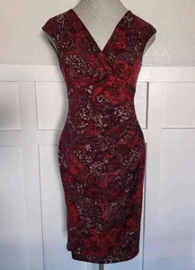Lauren Ralph Wrap Sleeveless Dress Size 2/P Multi-color Used - Picture 1 of 14