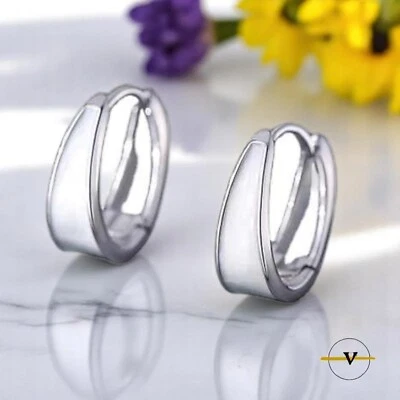 ORECCHINI DONNA A CERCHIO GEOMETRICI IN ARGENTO 925 RODIATO RAGAZZA - Immagine 1 di 4