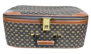 Vintage Lark Suitcase Carry On Travel Luggage Brown Combination Lock Salem - Picture 1 of 17