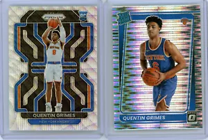 💥 QUENTIN GRIMES 2021-22 PRIZM SILVER WAVE HOLO RC # 285 + OPTIC PULSAR # 166 - Picture 1 of 5
