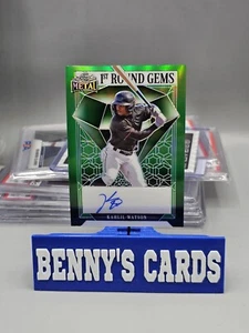 2023 Leaf Metal Baseball Green 1st Round Gems Auto 4/5 Prospect Kahlil Watson - Picture 1 of 9