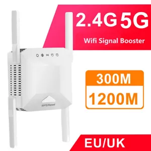 5G Dual Band WIFI Range Extender WIFI Repeater WIFI Signal Booster 1200Mbps DE - Bild 1 von 21