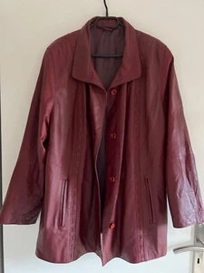 LEDER Jacke, Mantel, schön leicht und weich, wie 44, kaum getragen, Bordeaux Rot - Bild 1 von 5