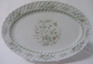 DE COLECCIÓN CHINA PATRÓN DESCONOCIDO 14" PLATO FLORAL Y MARIPOSA ADORNO DORADO - Imagen 1 de 5