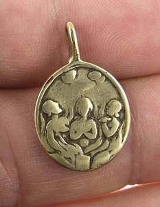 ANIME IN PURGATORIO / SAN GIUSEPPE Medaglia, bronzo, fusa del XVIII secolo originale francese - Foto 1 di 2