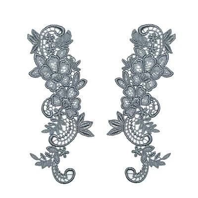 Aplique de renda 8"x2.75" amarelo verde cinza vermelho preto marinho bordado veado  - Imagem 1 de 4