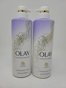 2x Olay Retinol B3 Cleansing & Renewing Nighttime Body Wash 17.9 Fl Oz C8 - Picture 1 of 1