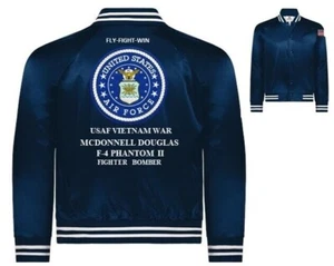 MCDONNELL DOUGLAS F-4 PHANTOM II*VIET*USAF*EMBROIDERED SATIN JACKET(BACK ONLY) - Picture 1 of 12