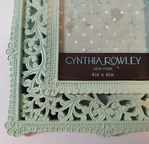 Cornice portafoto Cynthia Rowley verde mare reticolata adatta per foto 4x6 - Foto 1 di 4