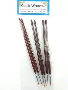 Fine Detail Paint Brushes Set of 6 Size 0/00/000 Painting , Craft, Model Making - Picture 1 of 5
