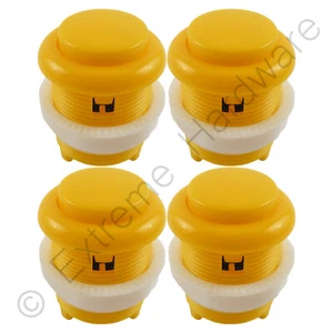 4 botones y microinterruptores arcade convexos redondos estilo hoja amarilla 28 mm - MAME - Imagen 1 de 3