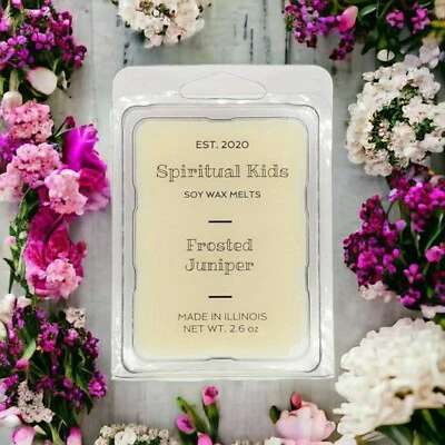 Enebro esmerilado 2,6 oz cera de soja se derrite 6 quilates vertido a mano con aceites fragantes/esenciales  Foto 1 de 2