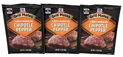 Mezcla de adobo de 15 minutos McCormick Grill Mates Chipotle Pepper 1,13 oz (paquete de 3) Foto 1 de 2