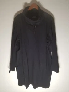 Eileen Fisher Organic Cotton Interlock Funnel Neck Tunic Black Size XL NWT $168 - Picture 1 of 13