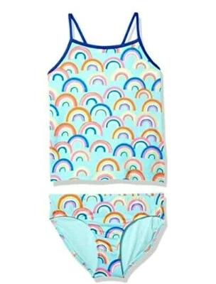 Maiô Tankini Feminino Zebra Manchado, Arco-íris, Marca Amazon, Tamanho Infantil GG - Imagem 1 de 3