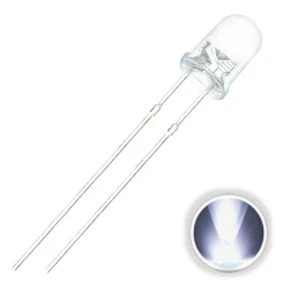 20x 3mm LED superhell 20mA Rund Ultrahell 30° Kalt Weiß - Bild 1 von 2