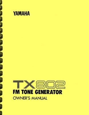 Yamaha TX802 FM generador de tonos MANUAL DEL PROPIETARIO Foto 1 de 3