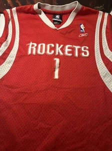 NBA Reebok Authentics Houston Rockets Youth L Red Jersey #1 Tracy McGrady - Picture 1 of 9