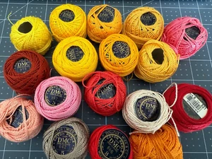 DMC Coton Perle Needlepoint/Embroidery Thread 17 Spool Lot - Picture 1 of 4