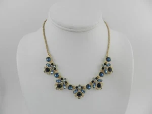Marchesa Gold-Tone Color Stone Cluster Statement Necklace, 16" + 3" extender - Picture 1 of 4