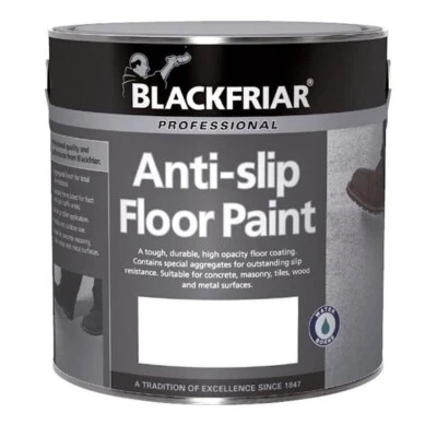 BLACKFRIAR Anti-Slip Floor Paint White for Concrete Masonry Tile Wood & Metal Surface 1L