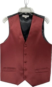 St. Patrick Men's Burgundy Vest 5 Buttons Polyester Size Medium - Picture 1 of 3