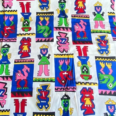 1.2码复古新奇几何织物原色棉 — 第 1/4 张图片