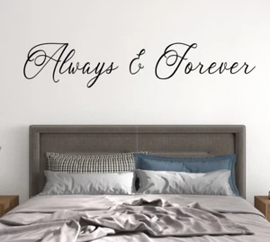 Always & Forever Sticker Decal Wall Quotes Removable Home Love Family DIY Vinyl - Picture 1 of 2
