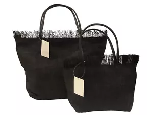BLACK SEA SUMMER BAG IN NATURAL MATERIALS cm 46x30 - 30X24 approx. - Picture 1 of 1