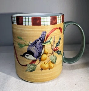 Taza de café LENOX Winter Greetings Everyday gres Nuthatch Navidad - Imagen 1 de 10