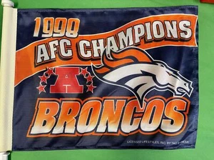 NFL Denver Broncos de colección doble cara bandera de coche de la AFC 1998 campeones - Imagen 1 de 3