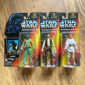 Greedo, Han & Luke Skywalker 50th Anniversary Black Series 6” Star Wars Figures - Picture 1 of 14