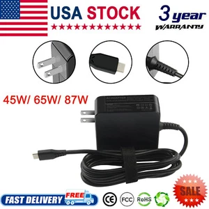 45W 65W 87W Type USB-C Adapter Charger LA45NM150 for Dell XPS 13 9365 9370 9380 - Picture 1 of 11