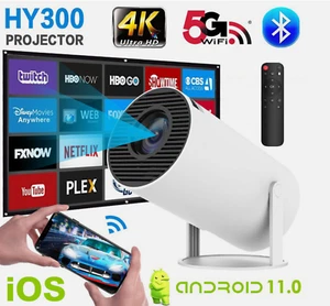 4K Mini Projector 10000 Lumen LED 1080P WiFi Bluetooth UHD Portable Home Theater - Picture 1 of 13