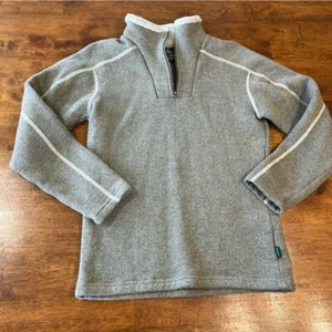 Kuhl kids europa cream gray 1/4 zip pullover size Large 12-14 - Picture 1 of 9