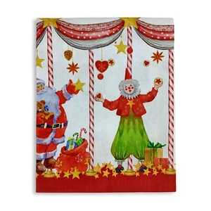 Tovaglia Natalizia 6 posti stampa digitale Circus decori Natale Zucchissime 4623 - Picture 1 of 2