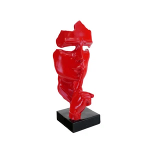 Maschera scultura creativa in resina statua da giardino in rosso H:42 cm -11696- - Foto 1 di 5