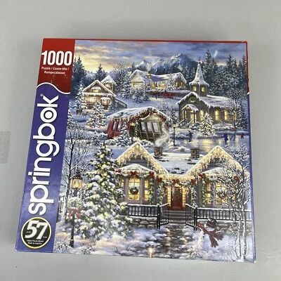 Springbok Xmas puzzle 1000 pieces Snow capped Houses During Christmas New Sealed - Image 1 of 4