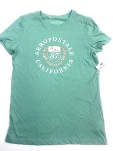 Neu mit Etikett Aeropostale California Damen-T-Shirt ─ Goldakzente LARGE Sea Foam grün - Bild 1 von 5